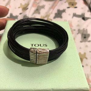 Tous original leather and silver bracelet